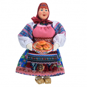 Коллекционная кукла ручной работы "Баба с блюдом", фотография 0. Интернет-магазин ЛАВКА ПОДАРКОВ