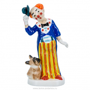 Керамическая статуэтка "Клоун с собакой", фотография 0. Интернет-магазин ЛАВКА ПОДАРКОВ