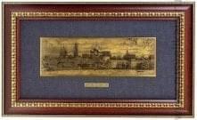  /27*55см Офорт черно-белый "Москва. Новодевичий монастырь"