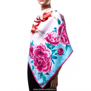Платок шелковый "Фламинго", фотография 0. Интернет-магазин ЛАВКА ПОДАРКОВ