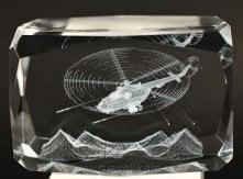   Лазерная графика Куб "Вертолет Ми-8" 5*8см