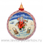 Новогодний елочный шар с росписью "Русские сказки"