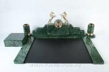 7004 Нат.камень Письменный набор Ит Мрамор, Бронза, позолота, 9 предметов