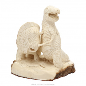 Скульптура из бивня мамонта "Бой динозавров", фотография 0. Интернет-магазин ЛАВКА ПОДАРКОВ