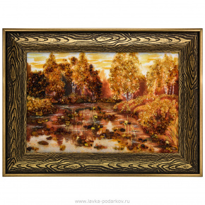 Картина янтарная "Осенний лес" 78х58 см, фотография 0. Интернет-магазин ЛАВКА ПОДАРКОВ