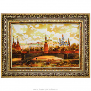 Картина янтарная "Москва. Кремль" 79х59 см, фотография 0. Интернет-магазин ЛАВКА ПОДАРКОВ