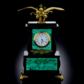 Часы из камня каминные "Двуглавый орёл", фотография 0. Интернет-магазин ЛАВКА ПОДАРКОВ