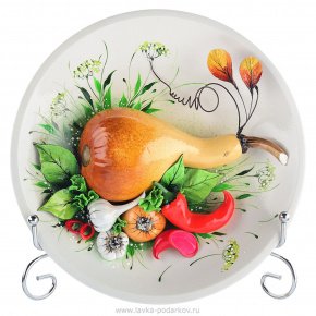 Декоративная тарелка-панно "Осень. Урожай" из керамики, фотография 0. Интернет-магазин ЛАВКА ПОДАРКОВ