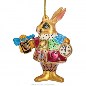Статуэтка подвесная "Кролик с часами", фотография 0. Интернет-магазин ЛАВКА ПОДАРКОВ