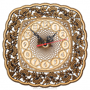 Настенные деревянные часы "Рябиновые грозди", фотография 0. Интернет-магазин ЛАВКА ПОДАРКОВ