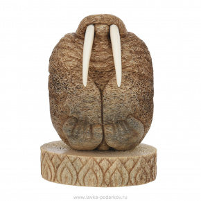 Скульптура из кости "Морж в медитации", фотография 0. Интернет-магазин ЛАВКА ПОДАРКОВ
