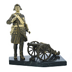 200723 Бронза Скульптура "Пётр I" Змеевик 4.161.1