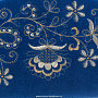 Косметичка бархатная "Цветы". Темно-синяя с золотой вышивкой, фотография 3. Интернет-магазин ЛАВКА ПОДАРКОВ