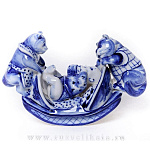 09244 Гжель Скульптура "Няньки" 9*14см Авт.Черновы Л.и В 