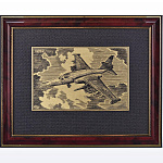 /30*40см Офорт черно-белый  "Военный самолет СУ-39"