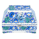 66891 Хохлома Шкатулка Ларец ЦВЕТЫ белый фон Р8 23*15