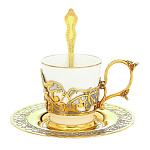  Златоуст КОФЕЙНАЯ ПАРА (латунь, никелирование, золочение, фарфор)