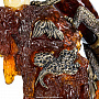 Скульптура из янтаря и бронзы "Китайский дракон на скале", фотография 8. Интернет-магазин ЛАВКА ПОДАРКОВ