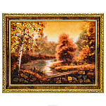 Картина янтарная "Осенний лес" 40х30 см