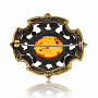 Брошь с янтарем "Барокко", фотография 1. Интернет-магазин ЛАВКА ПОДАРКОВ