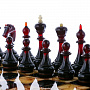 Шахматы с инкрустацией и фигурами из янтаря 45х45 см, фотография 2. Интернет-магазин ЛАВКА ПОДАРКОВ