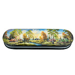 0072500 ШКАТУЛКА-ПЕНАЛ с художественной росписью ЛЕТО перламутр 19,5*5*3 см