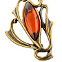 Брошь с янтарем "Зонтик. Готика", фотография 3. Интернет-магазин ЛАВКА ПОДАРКОВ