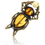 0045131/1040.4 Брошь Жук Олень (комбинированный)
