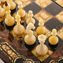 Шахматы с инкрустацией и фигурами из янтаря "Арабески-Марин" 56х56 см, фотография 4. Интернет-магазин ЛАВКА ПОДАРКОВ
