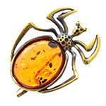 0045283/1857.4 Брошь Паук Хелицер (коньячный)