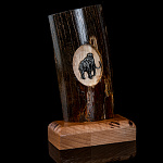 202838 ЭКРАН МАМОНТ, бивень мамонта, дер вязь, благород металл 8*13 см