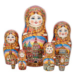 0073466  МАТРЕШКА "МОСКВА" 7 мест h=25см d=11см