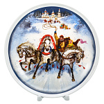12451 Тарелка сувенирная коллекц.19см "Русская тройка ЗИМА" 
