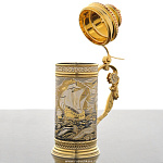 0020607 Златоуст КРУЖКА ПИВНАЯ "Парусная регата", позолота, в П/У