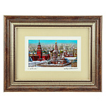 0028126/Т/27*22см КАРТИНА Перламутровая "КРАСНАЯ ПЛОЩАДЬ/ЗИМА" в раме, паспарту 27*22см