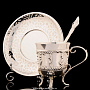 Кофейная пара серебряная "Неаполь" гравированная, фотография 1. Интернет-магазин ЛАВКА ПОДАРКОВ