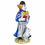 Статуэтка "Клоун с гармошкой и собачкой". Гжель в цвете, фотография 2. Интернет-магазин ЛАВКА ПОДАРКОВ