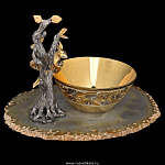 0028697 Златоуст ОРЕШНИЦА "Белка" на подставке Агат, позолота в П/У