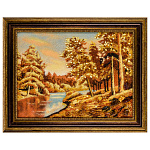 300033-НП Картина (янтарная крошка)  "У БЕРЕГА РЕКИ"  30*40 см