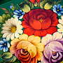 Поднос расписной "Цветы" зеленый 33х23 см, фотография 2. Интернет-магазин ЛАВКА ПОДАРКОВ