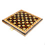 Шахматы складные с инкрустацией и фигурами из янтаря 34х34 см, фотография 7. Интернет-магазин ЛАВКА ПОДАРКОВ