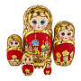 Матрешка с выжиганием "Храм Василия Блаженного" 5 мест, фотография 4. Интернет-магазин ЛАВКА ПОДАРКОВ