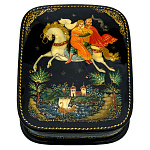 0071578/10*8см  Лаковая миниатюра Палех ШКАТУЛКА "РУСЛАН" Бахирева