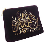 -ВЫВОД2000089670017 Косметичка бархат Мод 425-11879 А разм 13*18,5*3,5 /бархат фиолетовый /4.