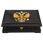 Шкатулка с янтарем "Герб РФ"