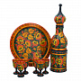 Питейный водочный набор на 6 персон "Цветы". Хохлома, фотография 7. Интернет-магазин ЛАВКА ПОДАРКОВ