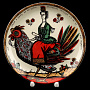 Коллекционная тарелка Русский лубок "Дама на курице", фотография 1. Интернет-магазин ЛАВКА ПОДАРКОВ