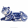 Скульптура "Тигр-добряк". Гжель, фотография 2. Интернет-магазин ЛАВКА ПОДАРКОВ