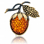 Брошь с янтарем "Малинка", фотография 3. Интернет-магазин ЛАВКА ПОДАРКОВ