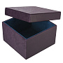 Подарочная упаковка из экокожи фиолетовая 17х17х10 см, фотография 2. Интернет-магазин ЛАВКА ПОДАРКОВ